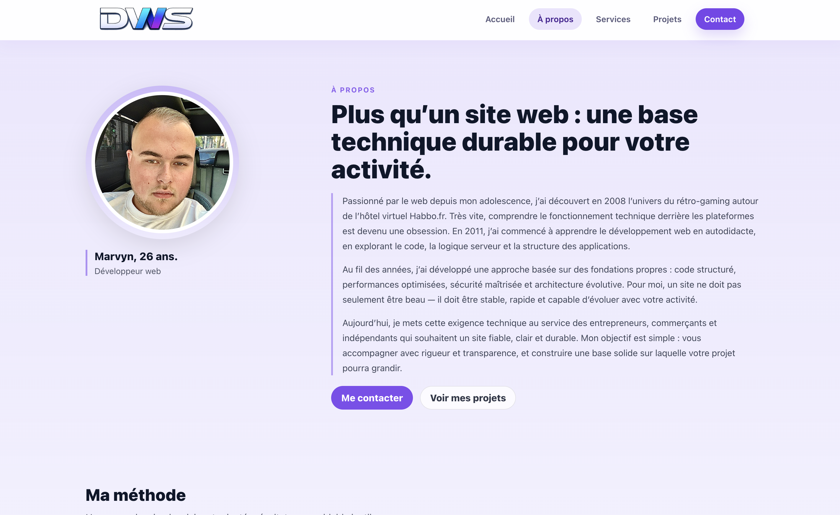 Aperçu projet DWS — Identité & vitrine 3